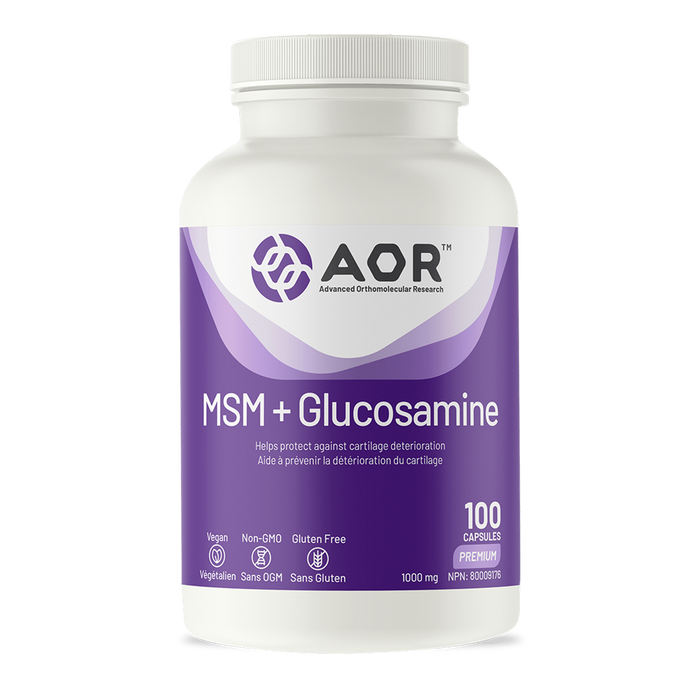 AOR MSM + Glucosamine 1000mg 100 Capsules