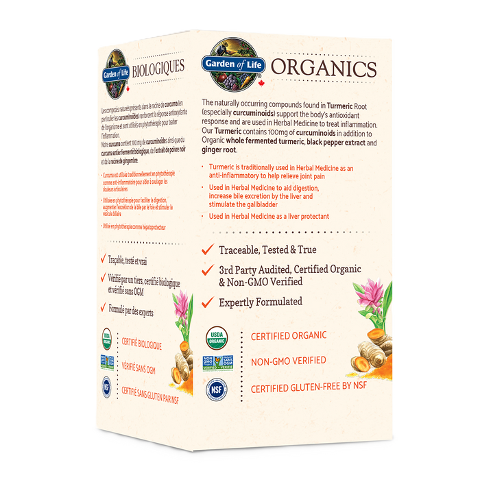 Garden of Life Organics Turmeric 60 Tablets