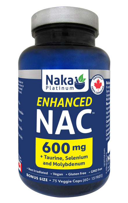 Naka Platinum Enhanced NAC 600mg 60+15 Veggie Caps