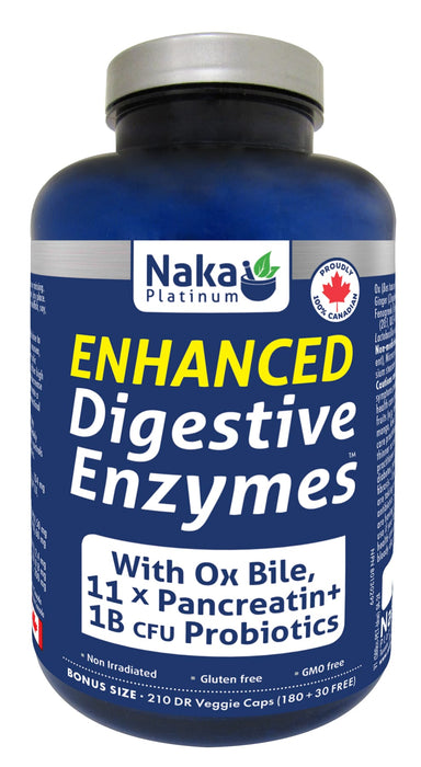 Naka Platinum Enhanced Digestive Enzymes 180+30 Veggie caps