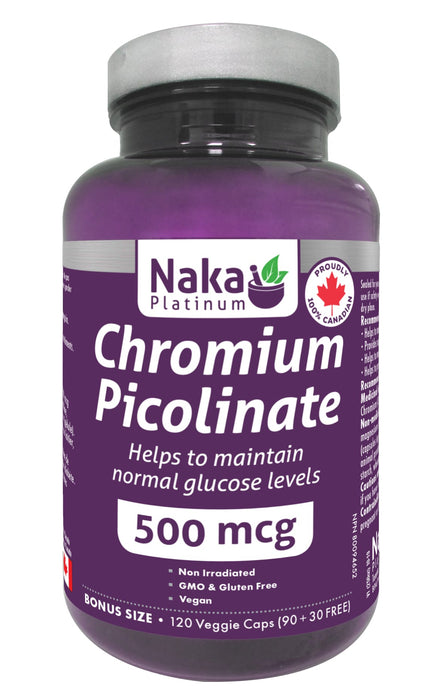 Naka Platinum Chromium Picolinate 500mg 90+30 Veggie Caps