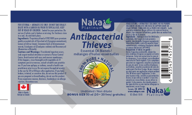 Naka Platinum Antibacterial Thieves Oil 50mL