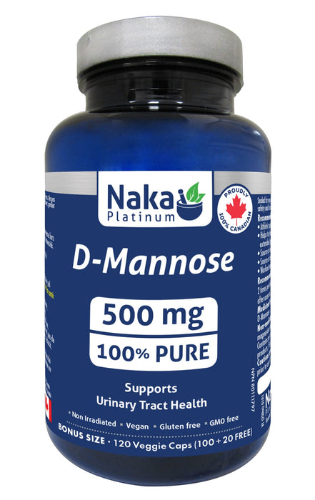 Naka Platinum D-Mannose 500mg 100+20 Veggie Caps