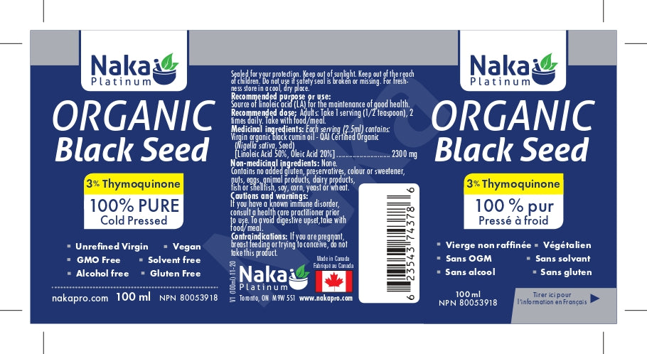 Naka Platinum Organic Black Seed Oil Liquid 100mL