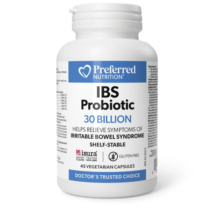 Preferred Nutrition IBS Probiotic 30 Billion 45 Vegetarian Capsules