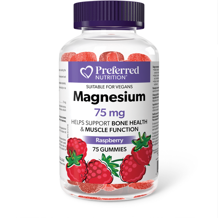 Preferred Nutrition Magnesium 75 mg 75 Gummies Raspberry