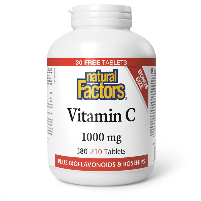 Natural Factors Vitamin C  plus Bioflavonoids & Rosehips  1000 mg 210 Tablets