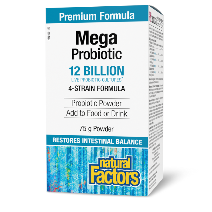 Natural Factors Mega Probiotic 12 Billion Live Probiotic Cultures 75 g Powder