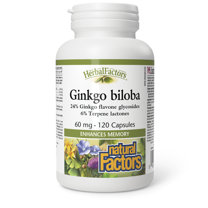 Natural Factors Ginkgo biloba 60 mg 120 Capsules