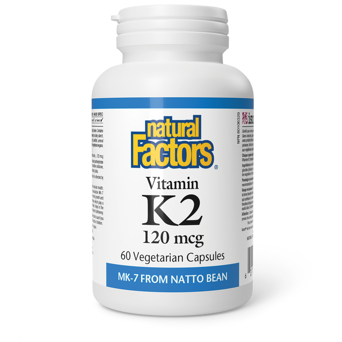 Natural Factors Vitamin K2 120 mcg 60 Vegetarian Capsules