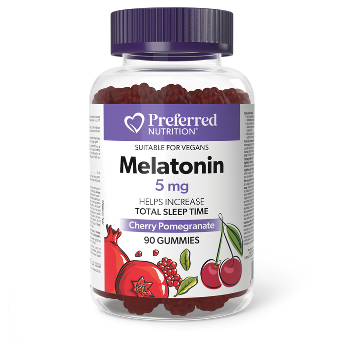 Preferred Nutrition Melatonin 5 mg 90 Gummies Cherry Pomegranate