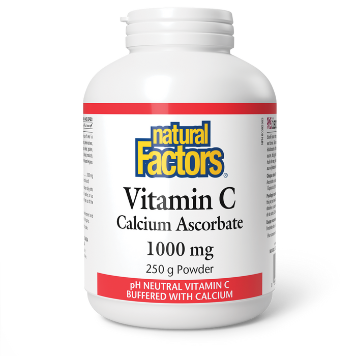 Natural Factors Vitamin C Calcium Ascorbate Powder  1000 mg 250 g Powder