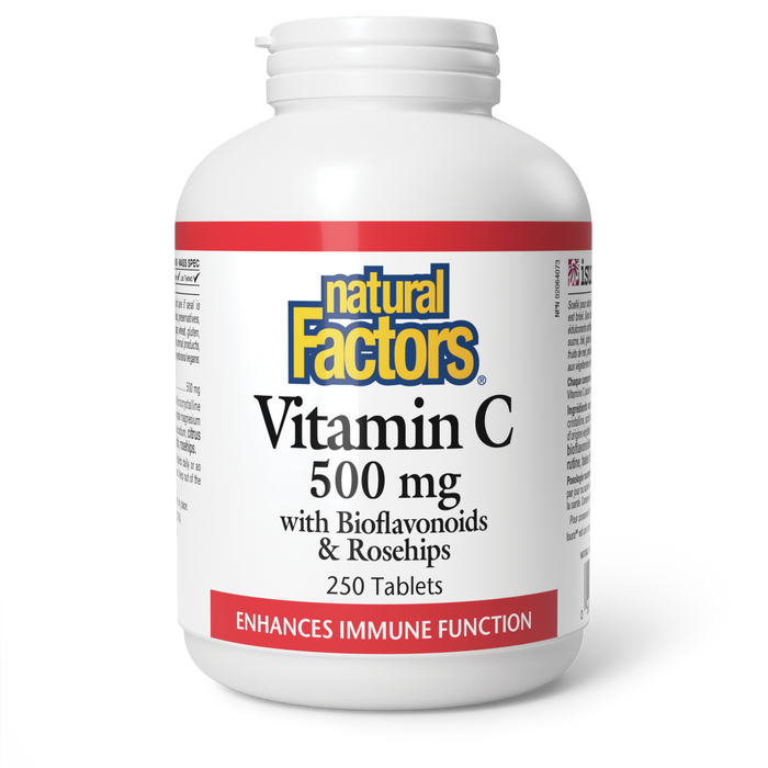 Natural Factors Vitamin C Plus Bioflavonoids & Rosehips 500 mg 250 Tablets