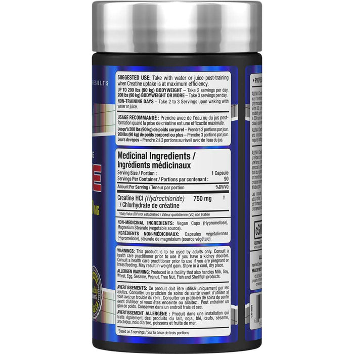 Allmax Creatine HCL 750mg 90ct