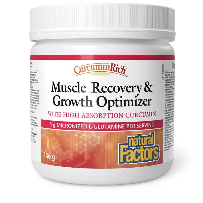 Natural Factors Muscle Recovery & Growth Optimizer With High Absorption Curcumin  156 g Powder