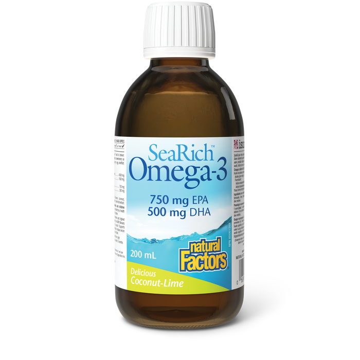 Natural Factors Omega-3 750 mg EPA/500 mg DHA 200 mL Liquid Coconut Lime