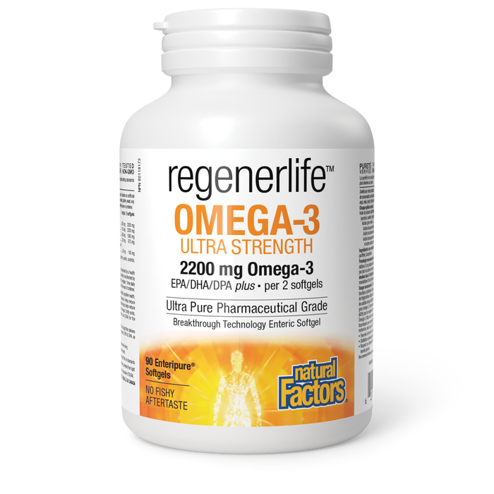 Natural Factors Omega-3 Ultra Strength 2200 mg 90 Enteripure® Softgels