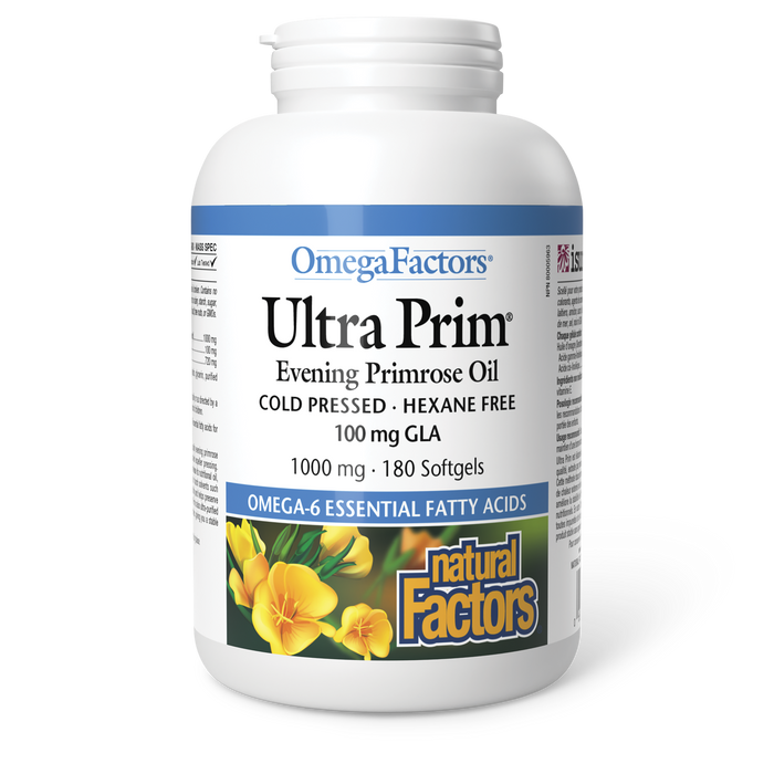 Natural Factors Ultra Prim Evening Primrose Oil 1000 mg 180 Softgels