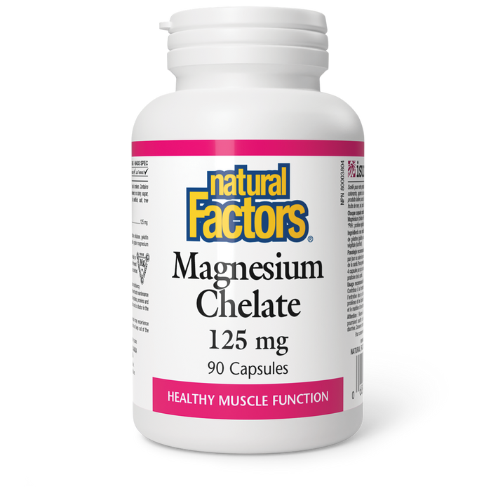 Natural Factors Magnesium Chelate 125 mg 90 Capsules