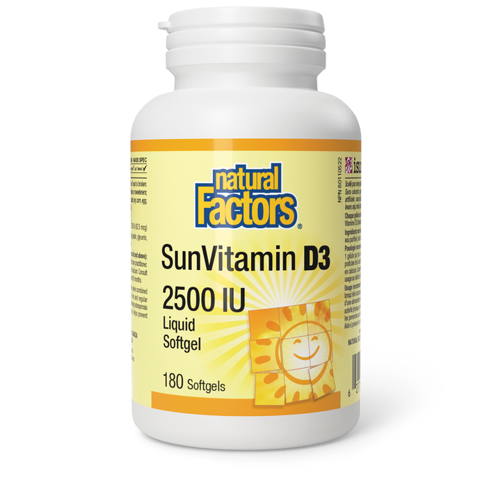 Natural Factors SunVitamin D3 2500 IU 180 Softgels