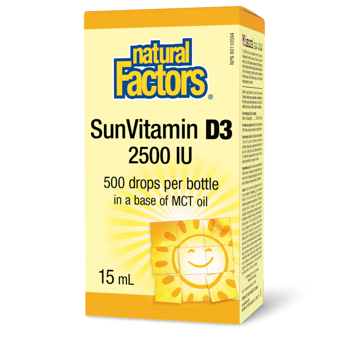 Natural Factors SunVitamin D3 2500 IU 15 mL Liquid