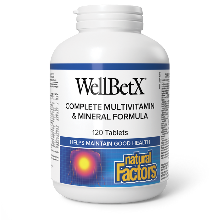 Natural Factors WellBetX Complete Multivitamin & Mineral Formula  120 Tablets