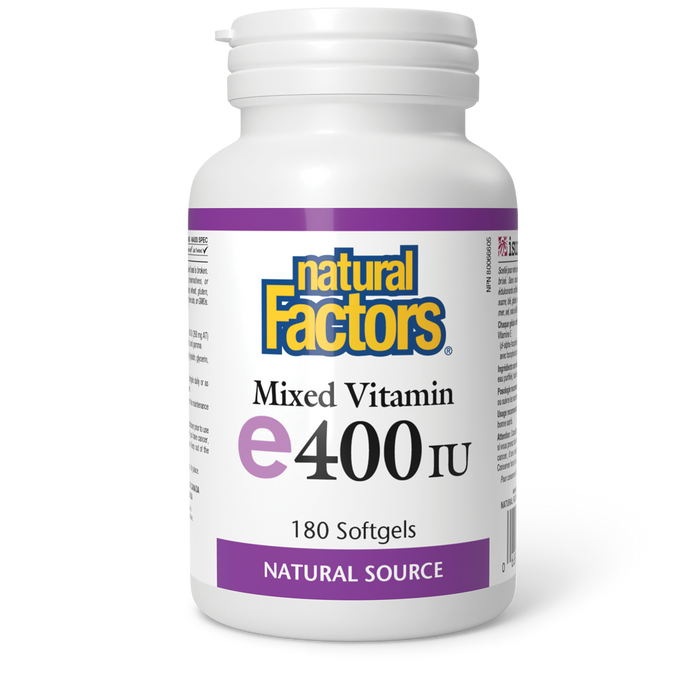 Natural Factors Mixed Vitamin E Natural Source 400 IU 180 Softgels