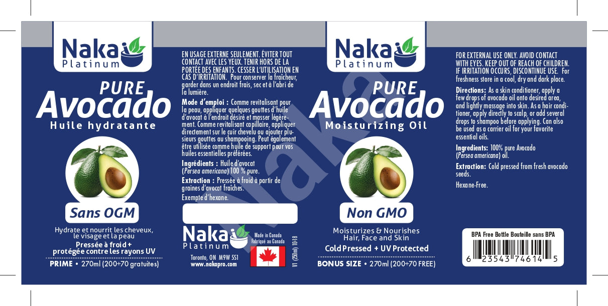 Naka Platinum Avocado Oil 270mL