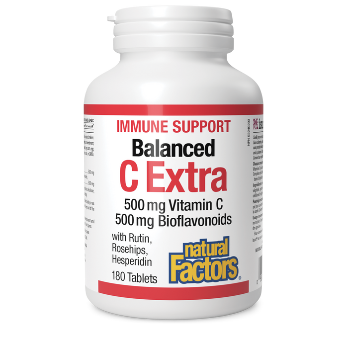 Natural Factors Balanced C Extra with Rutin, Rosehips, Hesperidin 500 mg/500 mg 180 Tablets