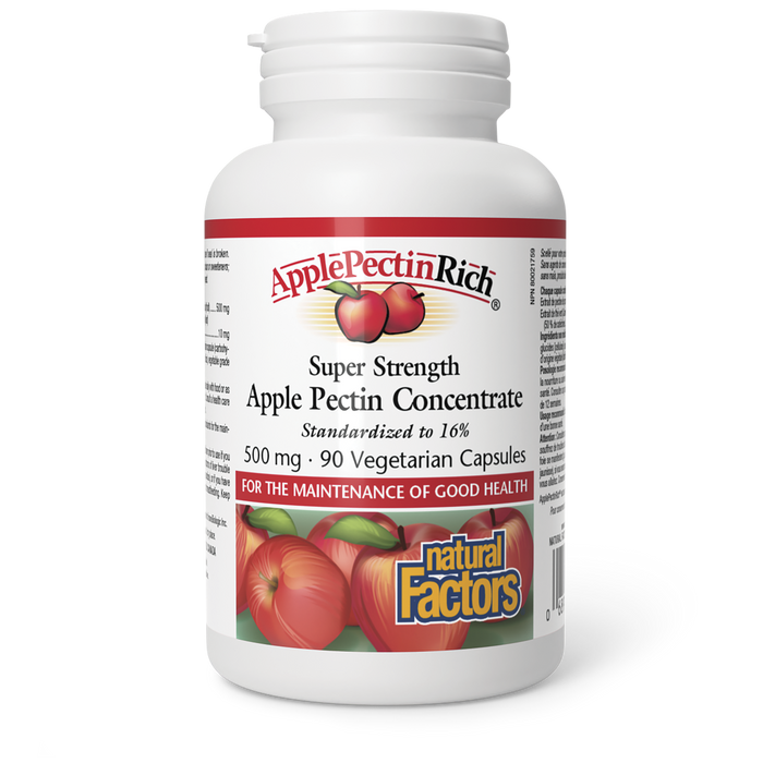 Natural Factors ApplePectinRich® Super Strength Apple Pectin Concentrate 500 mg 90 Vegetarian Capsules