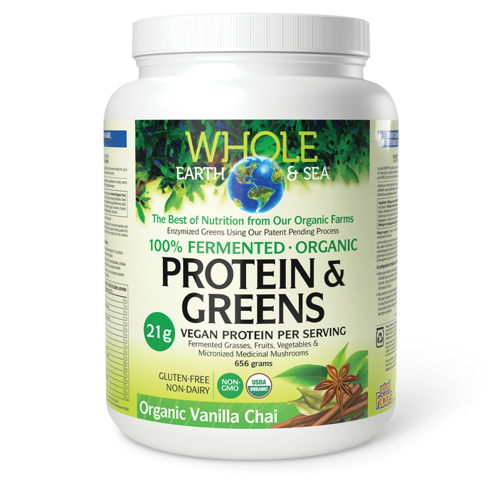 Whole Earth & Sea® Fermented Organic Protein & Greens  656 g Powder Organic Vanilla Chai