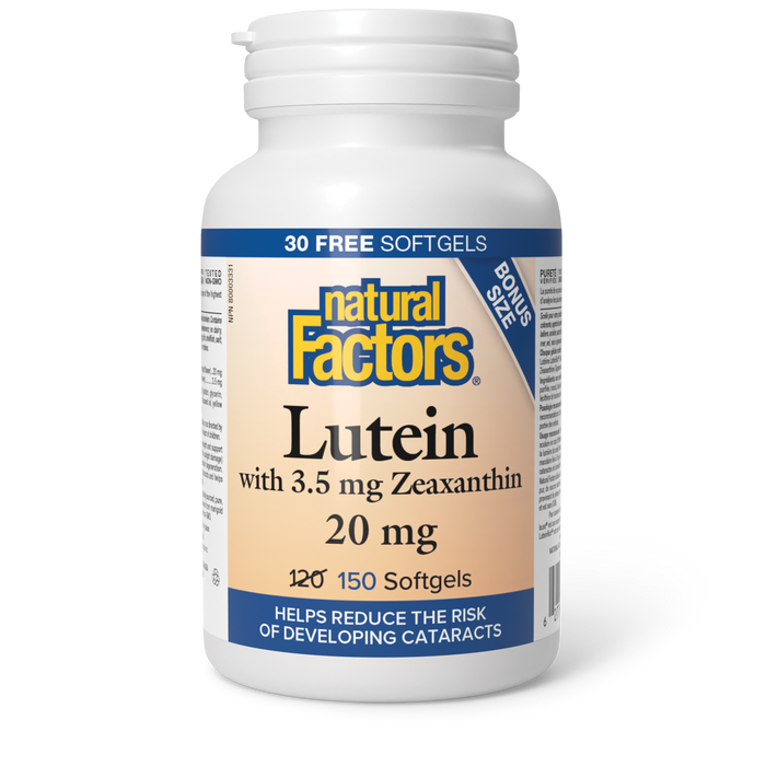 Natural Factors Lutein with 3.5 mg Zeaxanthin 20 mg 150 Softgels