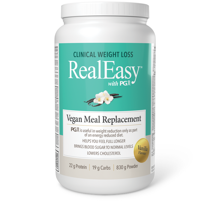 Natural Factors RealEasy™ with PGX® Vegan Meal Replacement  830 g Powder Vanilla Flavour