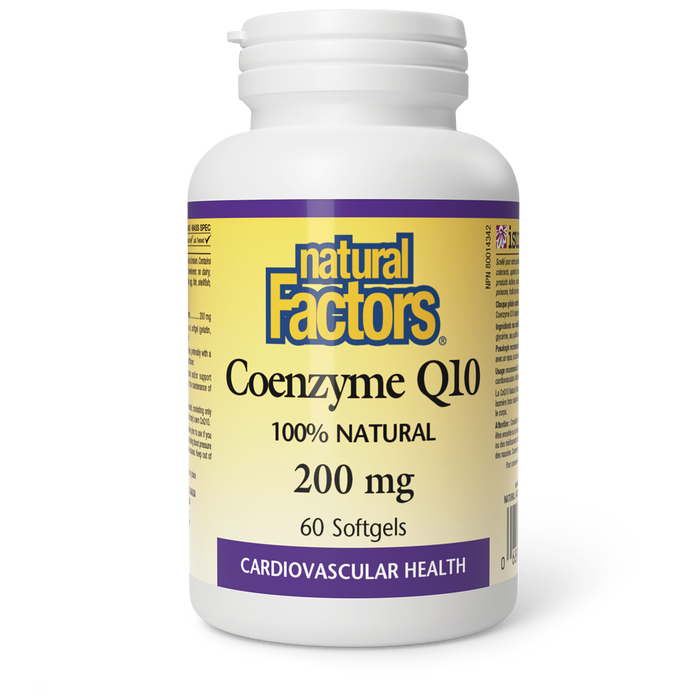 Natural Factors Coenzyme Q10 100% Natural  200 mg 60 Softgels