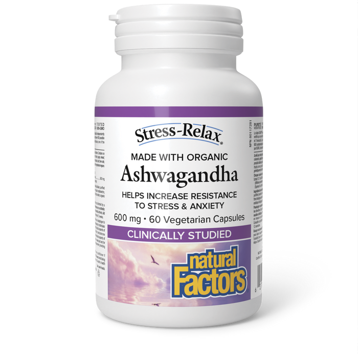 Natural Factors Ashwagandha 600 mg 60 Vegetarian Capsules