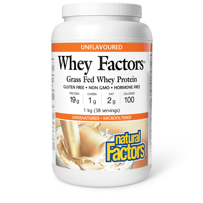 Natural Factors Whey Factors® 100% Natural Whey Protein  1 kg Powder Unflavoured