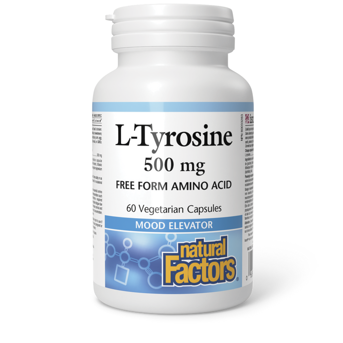 Natural Factors L-Tyrosine 500 mg 60 Vegetarian Capsules