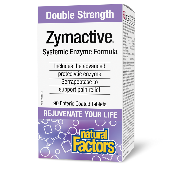 Natural Factors Zymactive® Double Strength  90 Enteric Coated Tablets