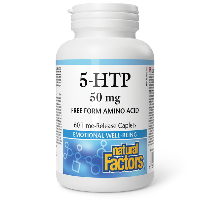 Natural Factors 5-HTP  50 mg  60 Time-Release Caplets