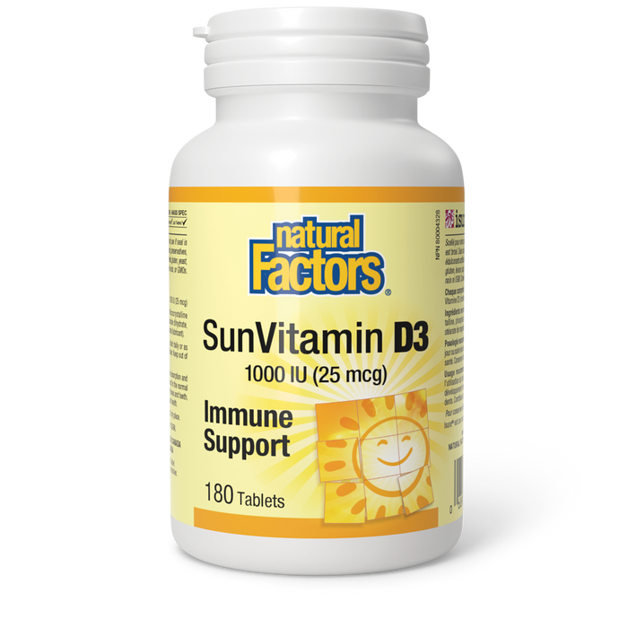 Natural Factors SunVitamin D3 1000 IU 180 Tablets