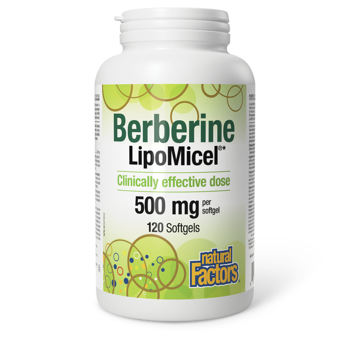 Natural Factors Berberine LipoMicel® 500 mg 120 Softgels