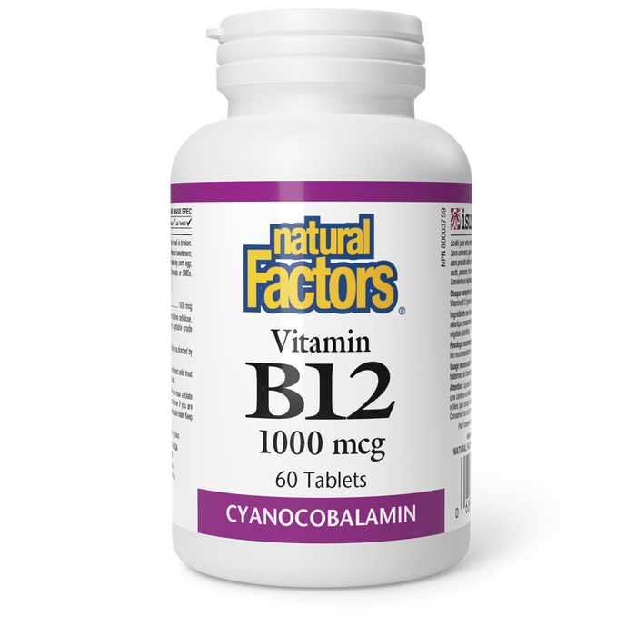 Natural Factors Vitamin B12  1000 mcg 60 Tablets