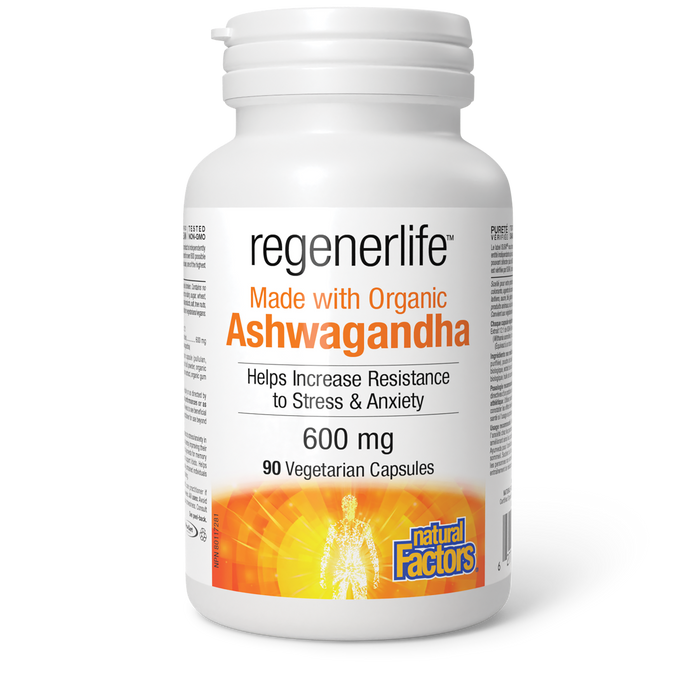 Natural Factors Ashwagandha 600 mg 90 Vegetarian Capsules