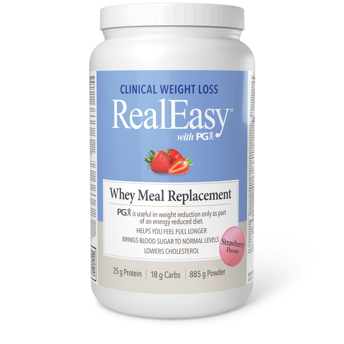 Natural Factors RealEasy™ with PGX® Whey Meal Replacement  885 g Powder Strawberry