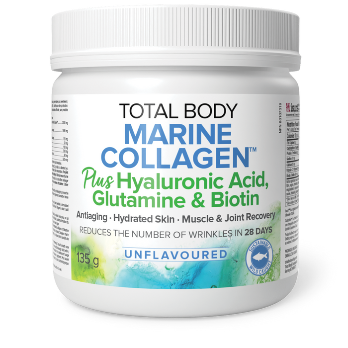 Total Body Collagen Total Body Marine Collagen Plus Hyaluronic Acid, Glutamine, & Biotin  Antiaging ? Hydrated Skin  2000 mg 135 g Powder Unflavoured