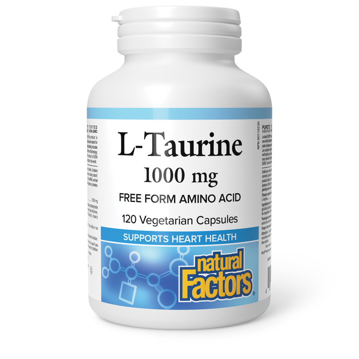 Natural Factors L-Taurine 1000 mg 120 Vegetarian Capsules