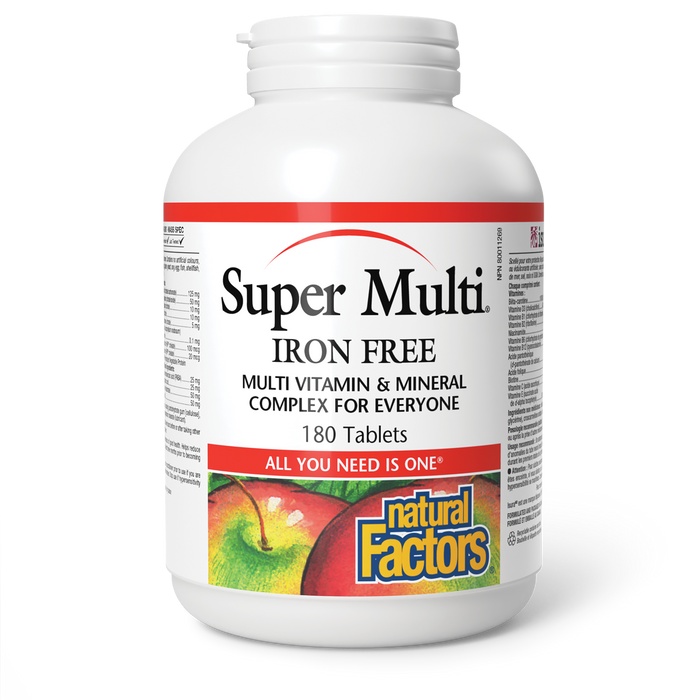 Natural Factors Super Multi Iron Free  180 Tablets