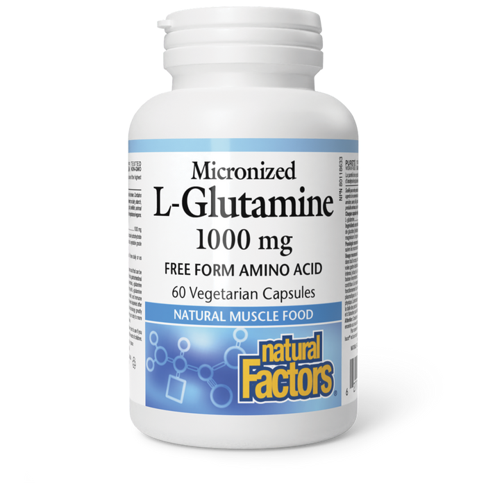 Natural Factors Micronized L-Glutamine 1000 mg 60 Vegetarian Capsules