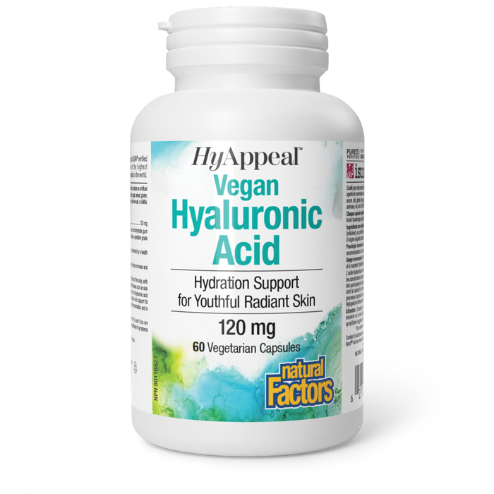 Natural Factors HyAppeal Vegan Hyaluronic Acid 120 mg 60 Vegetarian Capsules