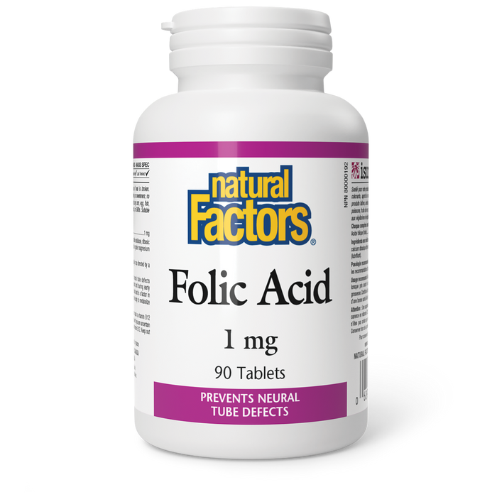 Natural Factors Folic Acid 1 mg 90 Tablets